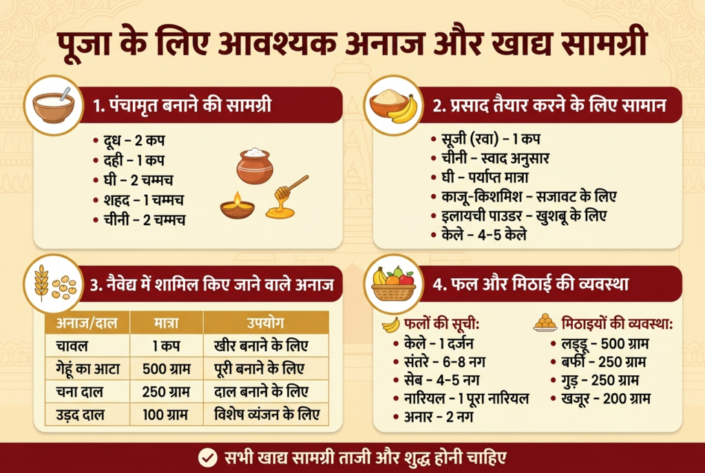 पूजा-के-लिए-आवश्यक-अनाज-और-खाद्य-सामग्री
