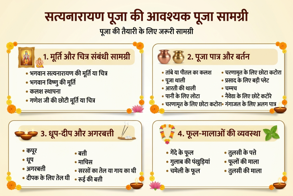
सत्यनारायण-पूजा-की-आवश्यक-पूजा-सामग्री