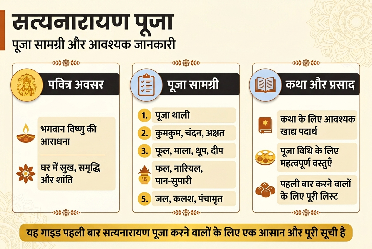 सत्यनारायण पूजा सामग्री